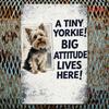 Funny Yorkshire Terrier Vintage Metal Sign Wall Art For Home Bedroom Decor 31x21cm