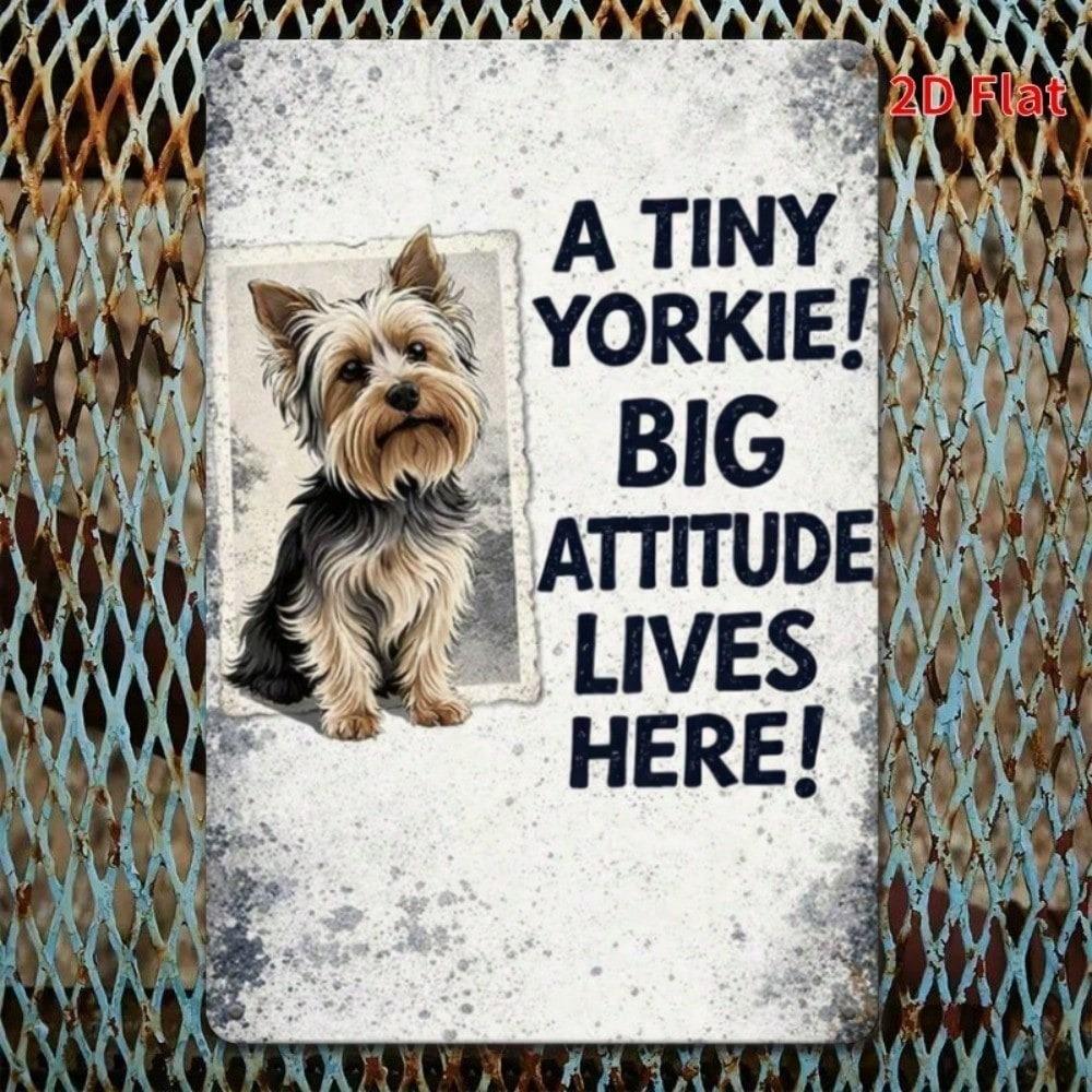 Funny Yorkshire Terrier Vintage Metal Sign Wall Art For Home Bedroom Decor 31x21cm
