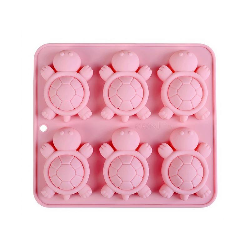 

Силиконовая форма в форме черепахи с 6 отверстиями, форма для помадки, шоколада, пудинга, инструменты для выпечки, аксессуары для украшения торта в форме кубиков льда