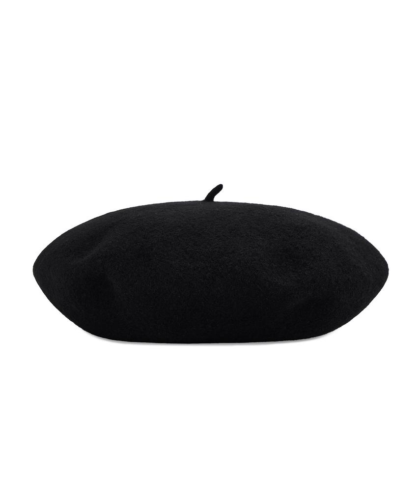 Bajal Cursive Logo Wool Beret Black