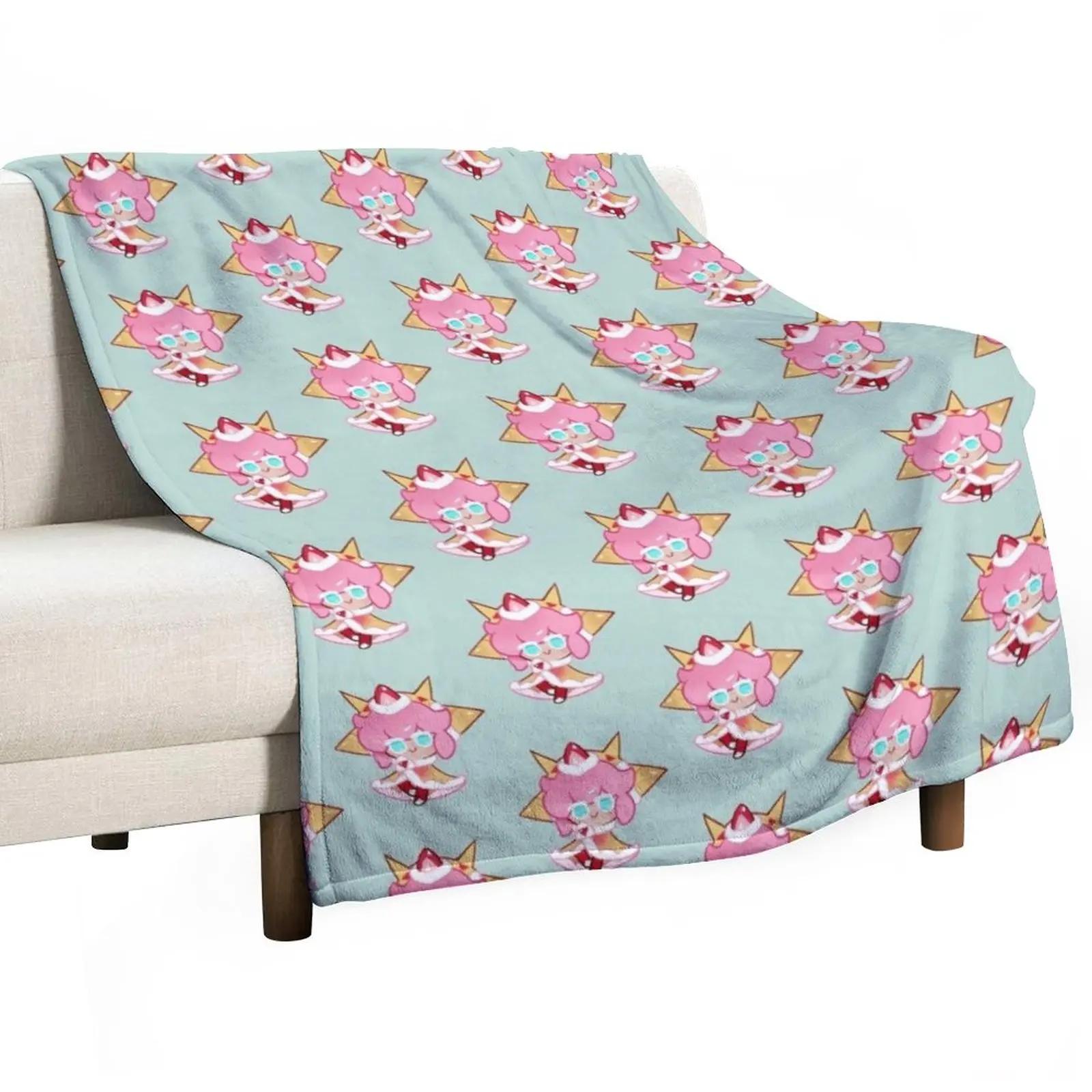 

Strawberry Crepe Cookie! Cookie Run Kingdom Throw Blanket Sofas Large Blanket 30x40in