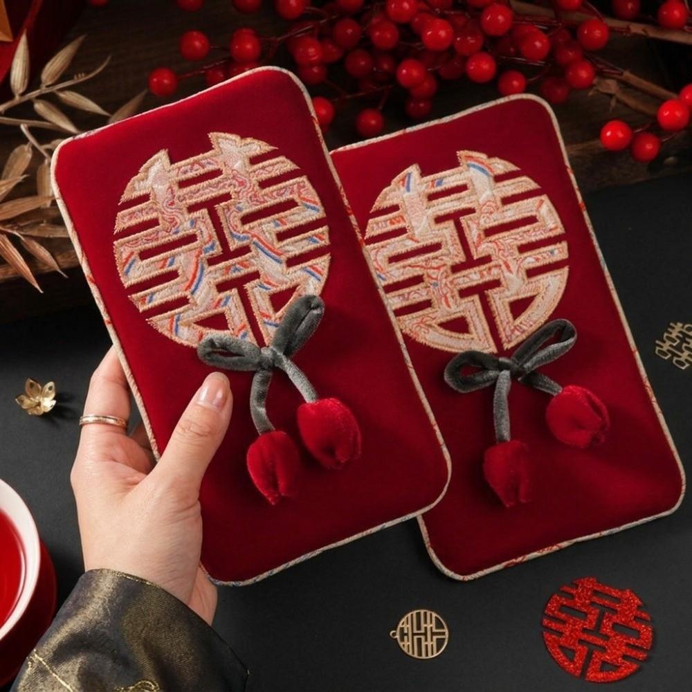 Chinese Style Wedding Money Pocket Large Capacity Red Packet New Year Red Envelope Spring Festival