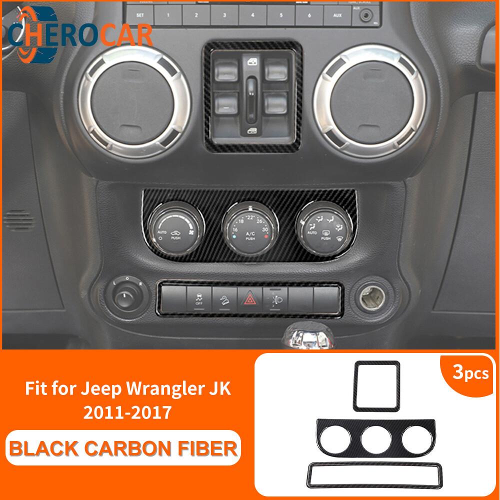 Carbon Fiber Window Emergency Lamp AC Switch Covers Kit For Jeep Wrangler JK 11+