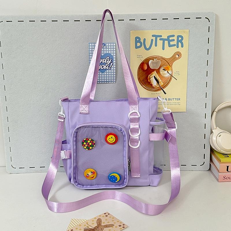 Mori Pain Bag Versatile Tote Bag ins Wind Transparent Shoulder Bag Women's Large Capacity Campus Student Versatile Messenger Bag