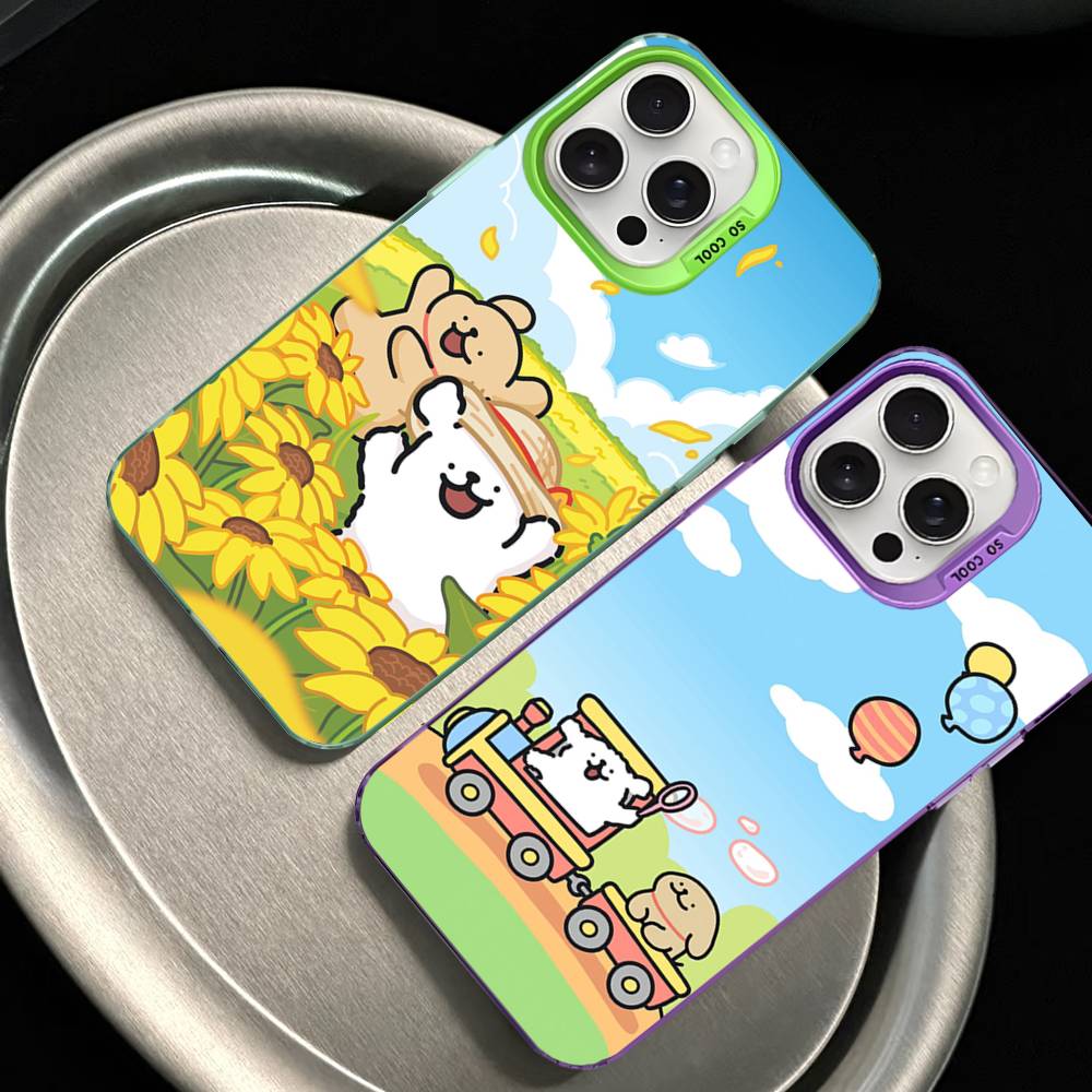 Lovely Line Dog Maltese Phone Cases For iPhone 17 16 15 14 13 12 11 Plus Pro Max Colorful Case