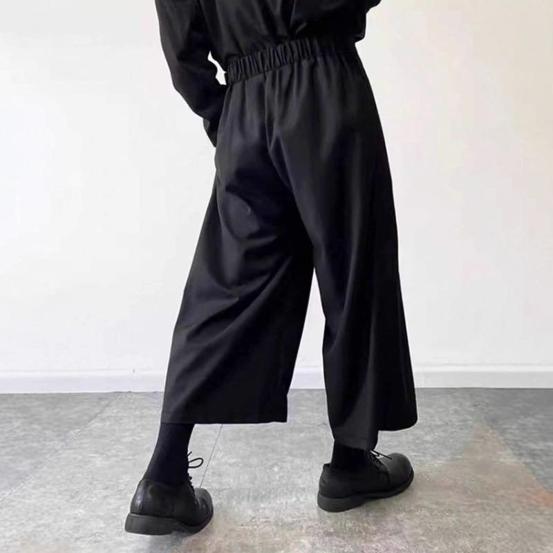 Samurai Pants Men's Spring and Autumn Design Culottes Straight Wide-leg Kendo Pants 3
