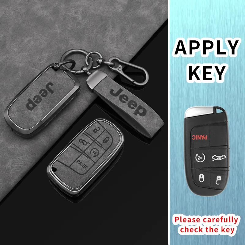Für Jeep Zinklegierung Leder Auto Schlüsselhülle Abdeckung Schale Für Jeep Renegade Wrangler Patriot Grand Cherokee WK2 KL Compass Liberty