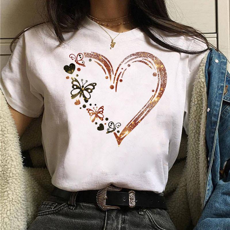 Women Summer T-Shirt 2025 Aesthetic Butterfly Print T Shirt Ladies Streetwear Harajuku Tops Female Short Sleeve Tshirt Oversize