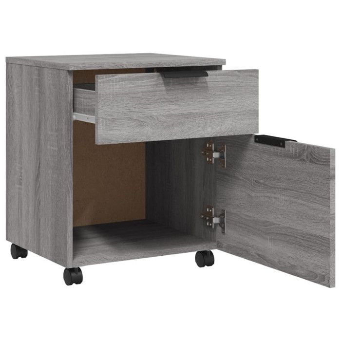 VidaXL Classeur mobile avec roues Sonoma gris 45x38x54 cm Bois 817136