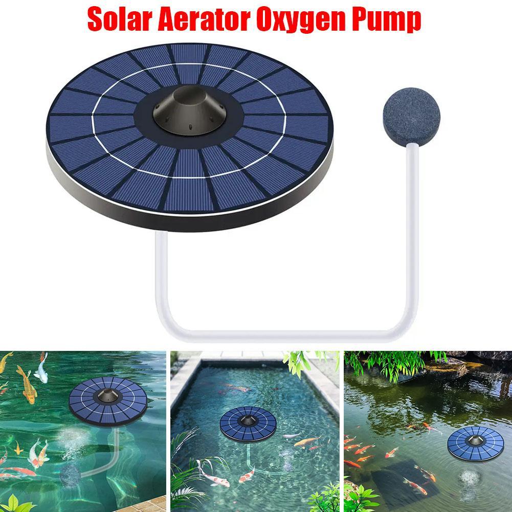 2.5W Round Solar Oxygen Pump Stable Silent Water Air Aerator Pumps For Aquarium Fish Tank Pond Outdoor Fishing Oxygenation