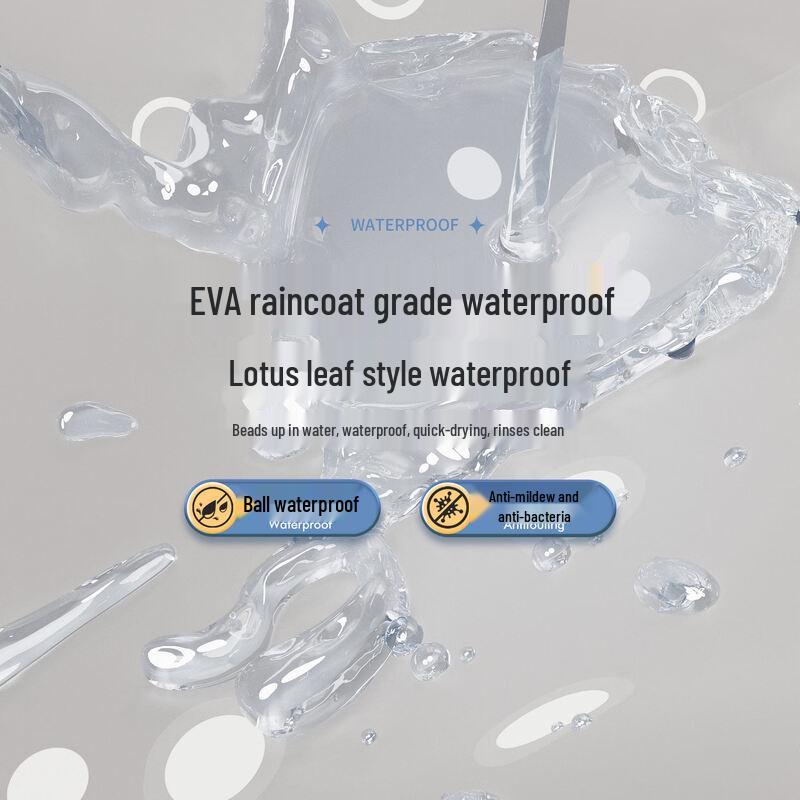 LIEI Punch-Free EVA Shower Curtain Set