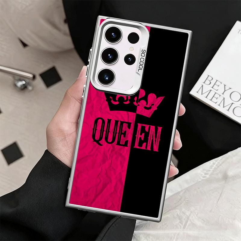 König und Königin Paar Thema Weiche Handyhülle für Samsung Galaxy S24 S25 FE S26 Edge S23 Ultra S22 Plus S21 + Stoßfeste Hülle Rückseite Sh