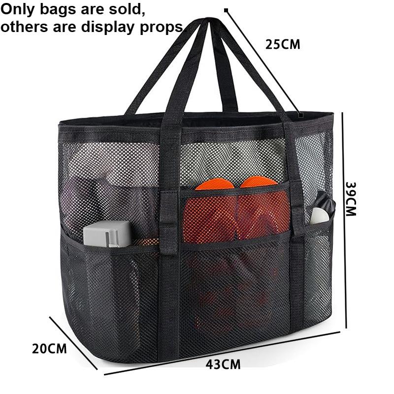 Multifunctional Mesh Beach Bag Shoes Swimsuit Storage Bag Shoulder Handheld Swimming Bag For Travel чёрный 3290₽