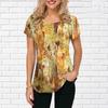 Summer Round Neck 3D Floral Patchwork Print T-shirts Fashionable Casual Short Sleeved Women's T-shirts