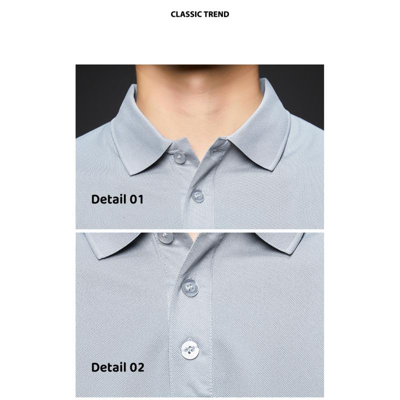 New Arrival Men's Fashion Solid Short Sleeve Polo Shirt Summer Breathable Comfortable Turn Down Collar Tops