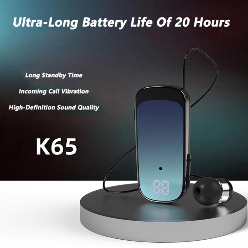 Long Service 20 Hour Life Wireless Bluetooth-compatible Clip Earphone Featuring Vibration Alerts for Hands Easy Calling Use