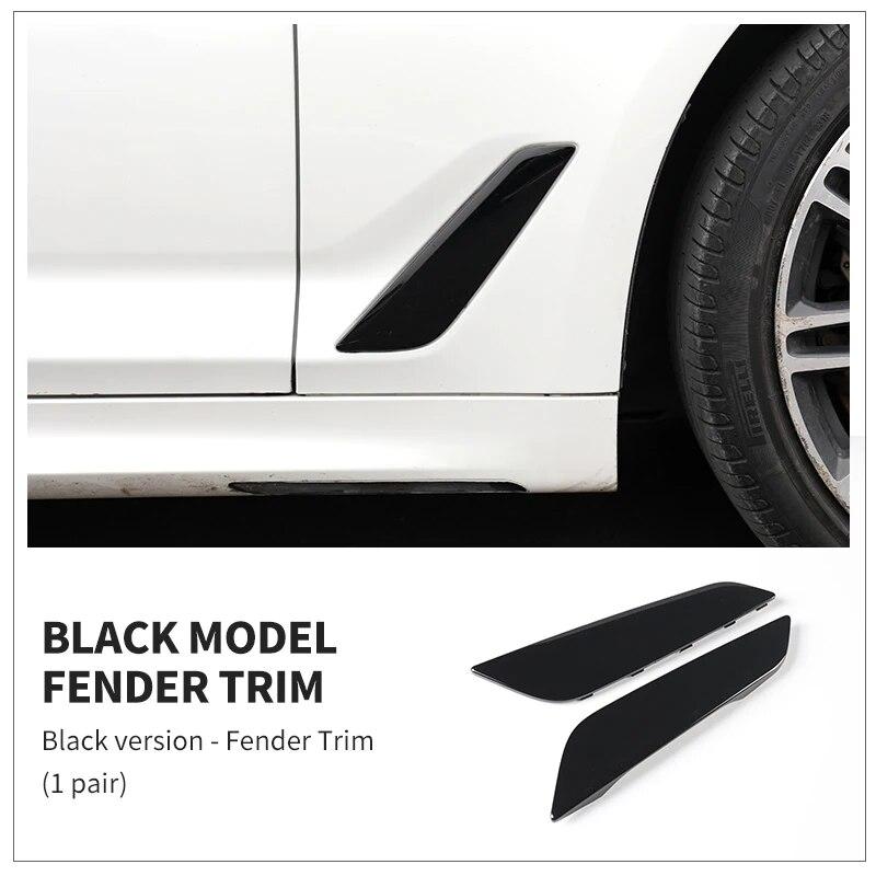 

Боковое крыло автомобиля, крыло с воздушным потоком, решетка на выходе, крышка впускного отверстия, автовыпускная крышка, декоративная наклейка, аксессуары для BMW G30 G38 18-23 Black 2pcs