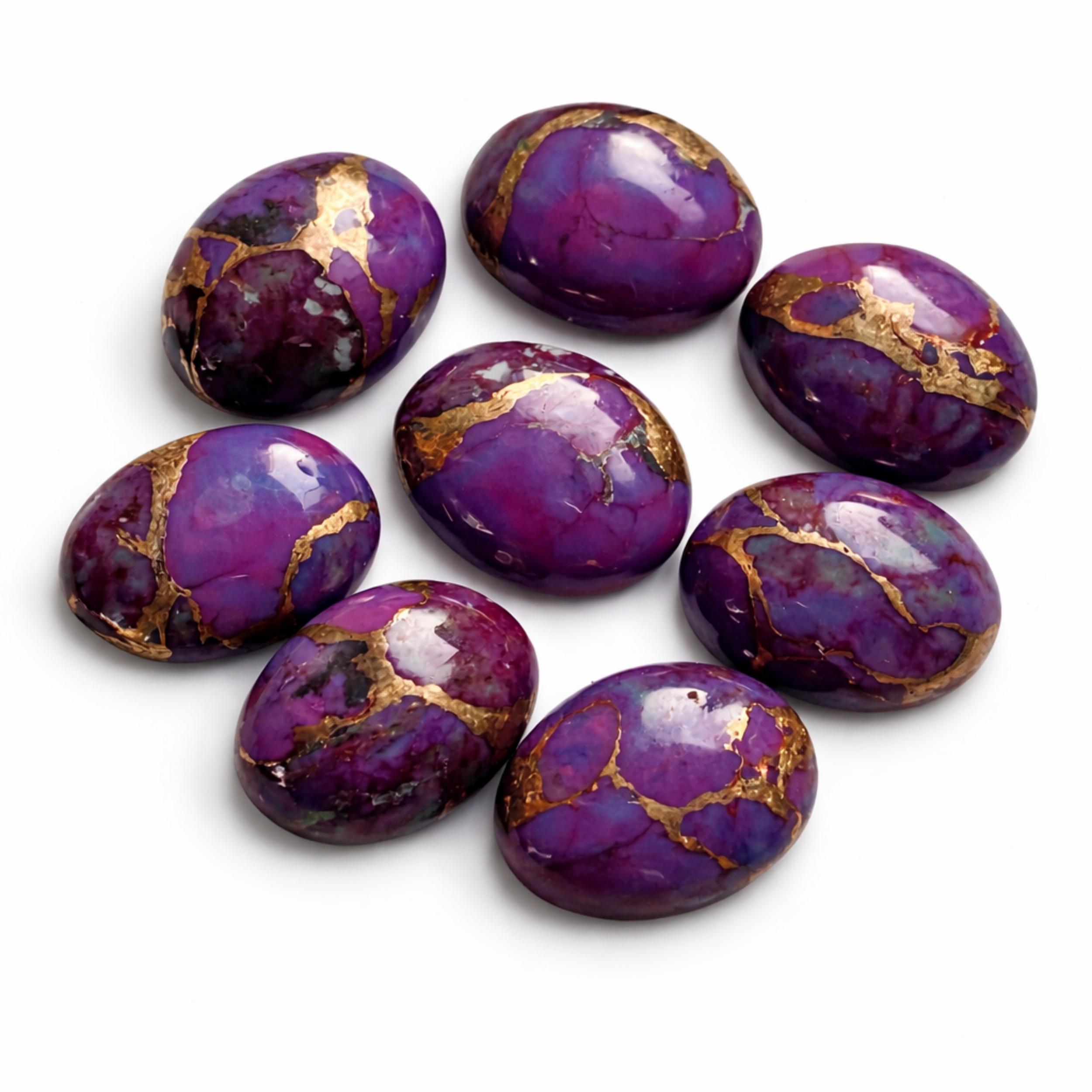 

Purple Copper Turquoise Cabochons Oval Gemstones, 20x30mm Flat Back Purple Turquoise Loose Stone for Jewelry Making 20x30mm фиолетовый