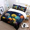 "Colorful Dandelion Starry Night Decor" Bedding Set with 1 Duvet Cover 2 Pillowcases Single Double King Queen, Gift