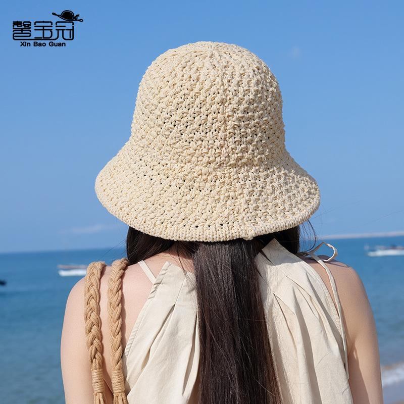 Summer sunscreen hat women's outdoor leisure bucket hat showing face small sunshade bucket hat travel versatile breathable basin hat