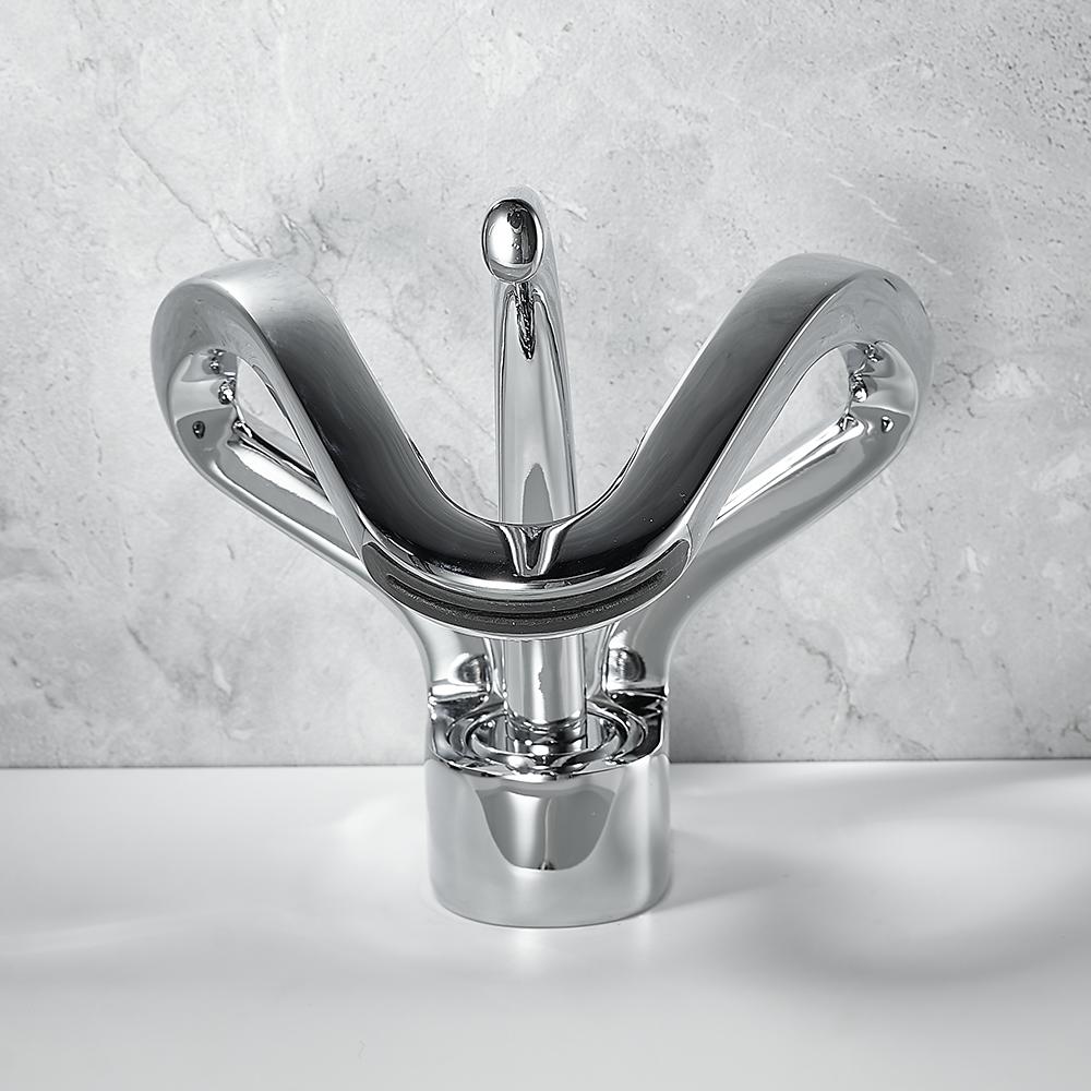 Basin Faucets Waterfall Bathroom Faucet Single handle Basin Mixer Tap Bath Black Faucet Brass Sink Water Crane Silver 855983