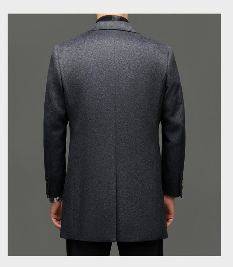 Herren Mittellanger Woll-Kaschmir-Mantel - Herbst Winter Lässiger Windbreaker Anzug