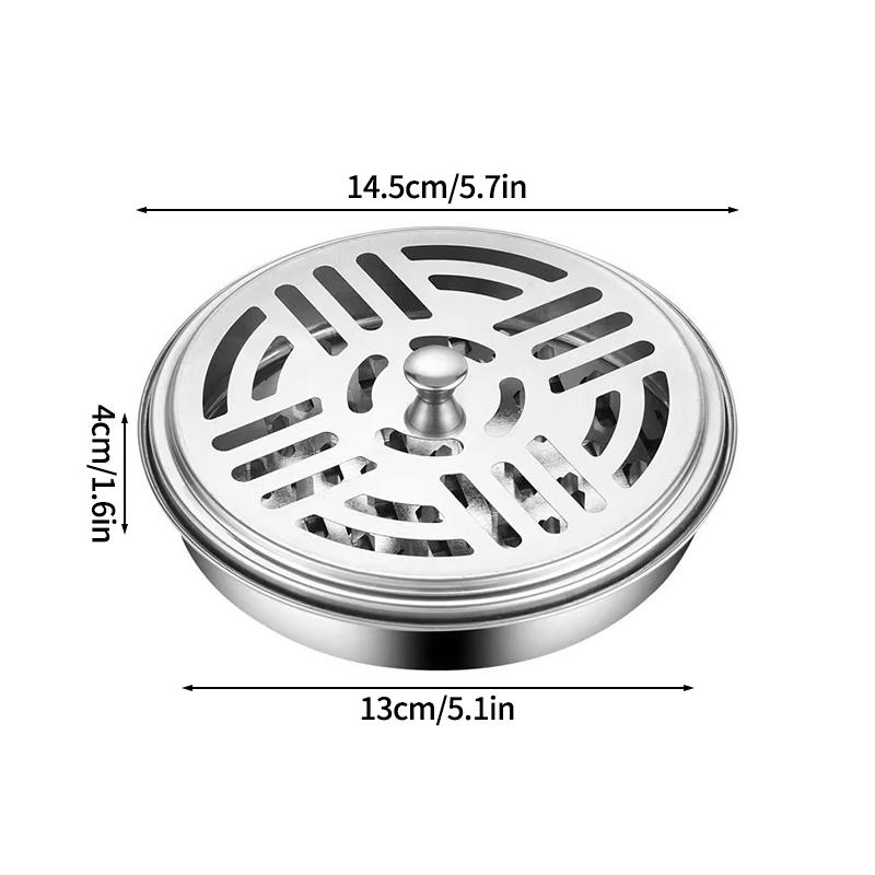 Stainless Steel Mosquito Coil Tray With Cover Portable Mosquito Coil Holder Box Spiral Incense Coil Burner Anti-Mosquito Tools