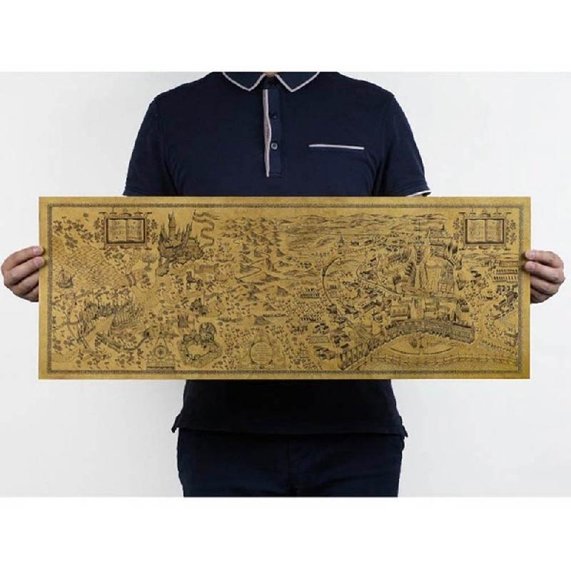 Harry Potter Magiska Världskarta Berömd Vy/kraftpapper/Café/bar Poster