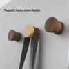 Black Walnut Magnetic Hook: No-Drill, Strong Hold for Clothes, Bags, Hats On Fridge or Door