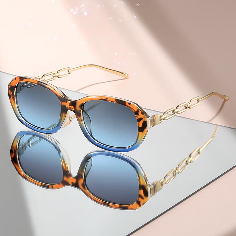 Die neue ovale Sonnenbrille mit metallverbindungsbügeln ist eine modische und personalisierte dekorative Brille.