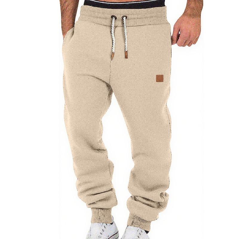 Men's Pants Spring and Autumn Solid Color Trendy Sports Casual Sweatpants Loose Tied Feet Stacking Pants