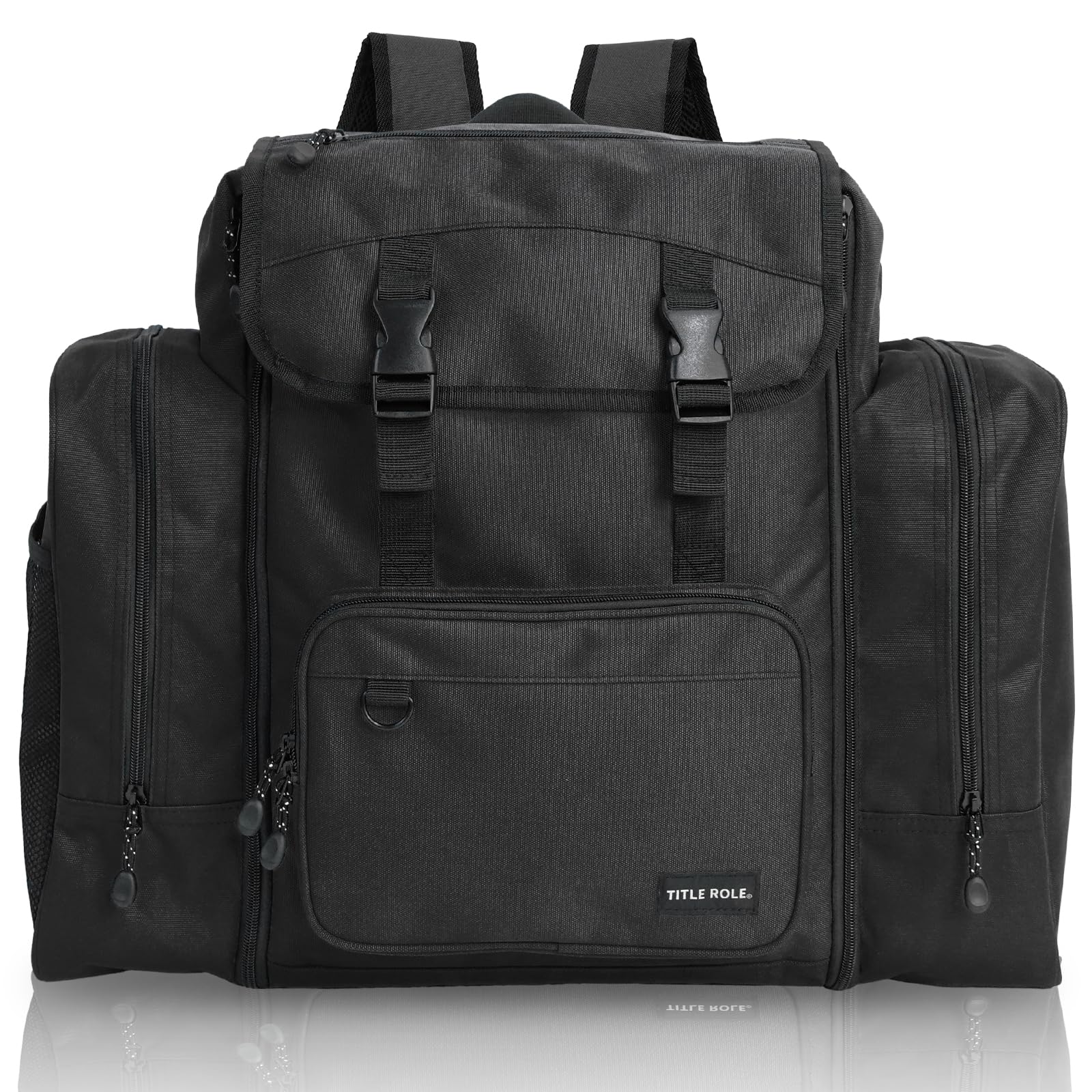 

лес большая школа 50 л [ГЛАВНАЯ РОЛЬ] Рюкзак, сумка, вместимость, расширяемый, растягивающийся, поездка, кемпинг, простой, однотонный, чёрный