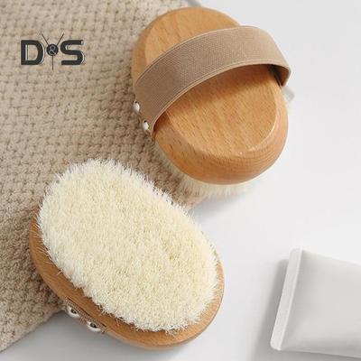 Badebürste mit Griff aus Buchenholz, weiche Nylonborsten, sanftes Peeling, hängendes Design, Duschbürste, Bad-Zubehör