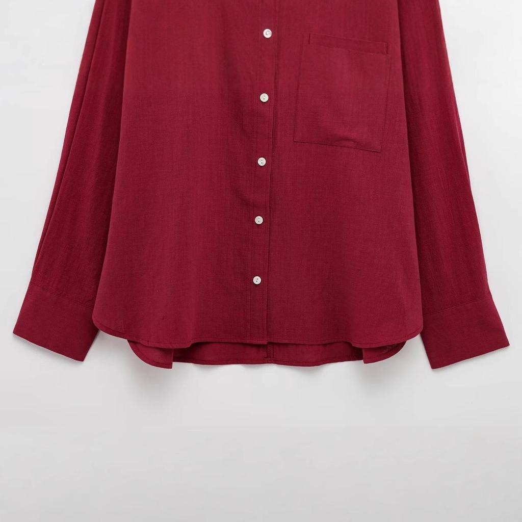 Spring 2025 Women's European and American Style Linen Loose Shirt - Fashionable and Versatile