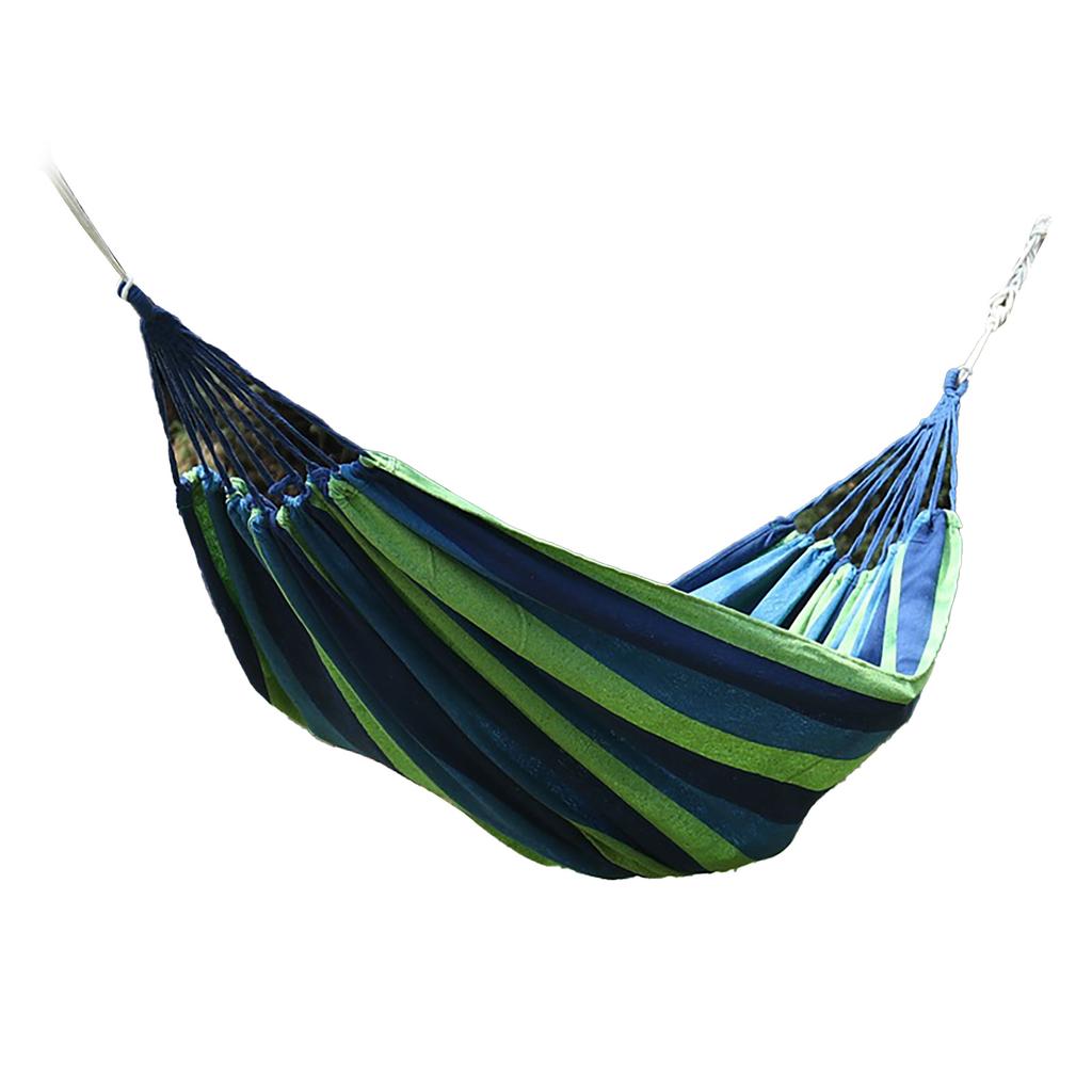 Single Double Hammock Suspension System Compact Garden Hammock Polyester Cotton Sturdy Comfortable Anti Rollover for Patio
