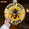 Bees Rustic Metal Wall Art Decor 2D Round Honey Bee Sign Weather Resistant For Indoor Outdoor Farm House