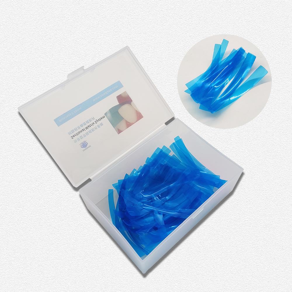 15pcs/50pcs Dental Contoured Anterior Matrix Blue Transparent Anterior Polyester Strip Thickness 0.05mm Dental Materials