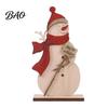 Christmas Desktop Centerpieces Nordic Ornaments, Wood Reindeer Santa Claus Snowman Figurine, Rustic Wooden Seasonal Ornaments Decoration for