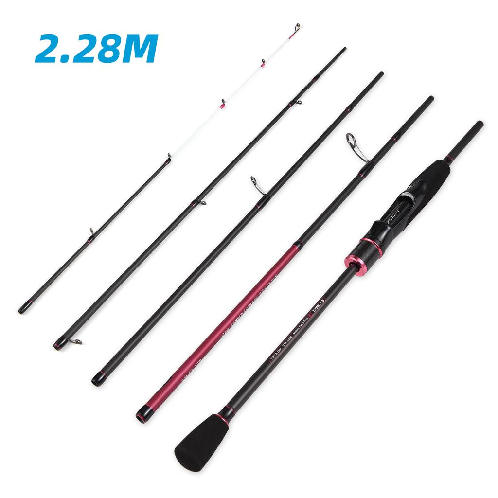 5 Sections Fishing Pole Ultralight Spinning Rod Travel Fishing Rod with Storage Bag