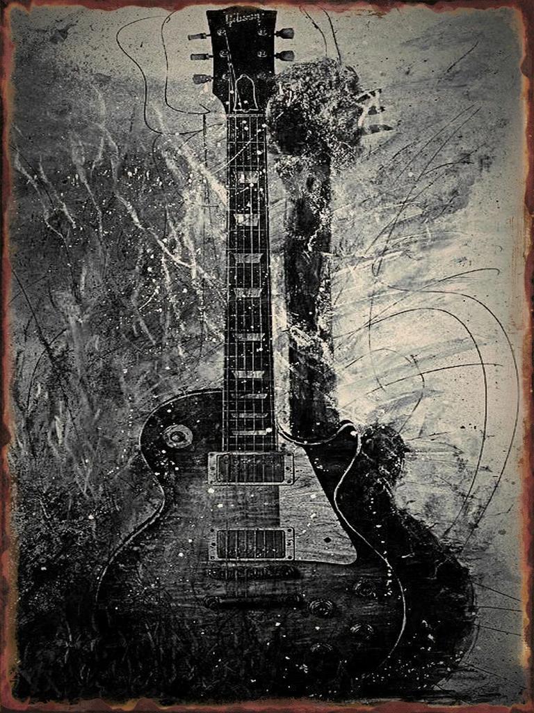 Rock Guitar Metal Tin Signs for Home Living Room Wall Art Decoration Club Bar Party Plaques Office Garage Bedroom Vintage Pos