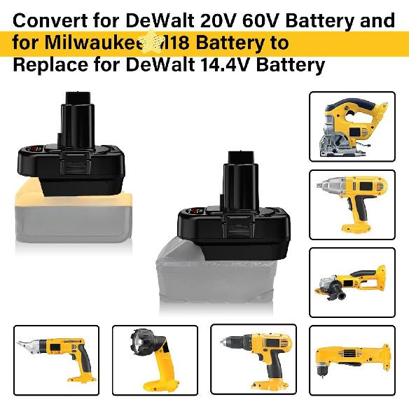 Battery Adapter for Dewalt 20v Convert To for Dewalt 12V-14.4V Ni-MH Battery, Convert for Dewalt 20v Battery To 12V-14.4 Ni-MH Battery Tools(Only