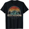 US Rocky Mountain National Park Shirts & More Retro Rocky Mountain T-Shirt - Men's Black Short Sleeve Small Crew Neck T-Shirt