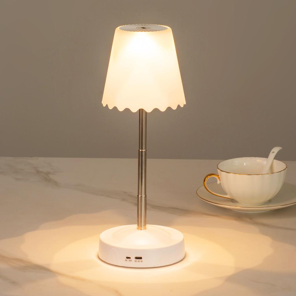 Rechargeable Desk Lamp Smart Cordless Adjustable Height Ambient Light Battery Powered Table Lamp for Bedroom Restaurant