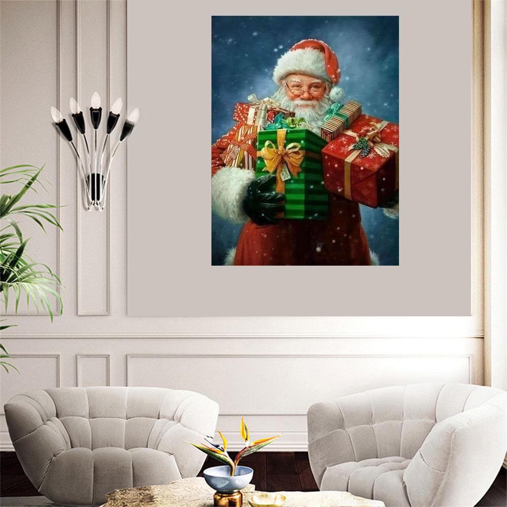 5D Diamond Square / Round Diamond Embroidery Santa Claus and Gifts DIY Mosaic Home Decoration Christmas