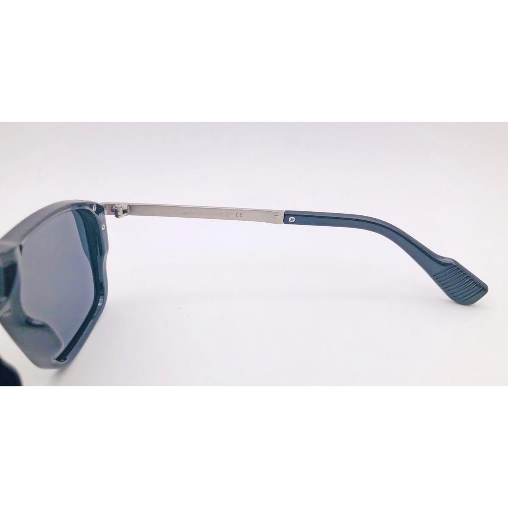 RSINC Unisex Designer Sonnenbrille UV-Schutz Vintage Quadratisch Schwarz Silber KH-2308 B0DKTJ79HN