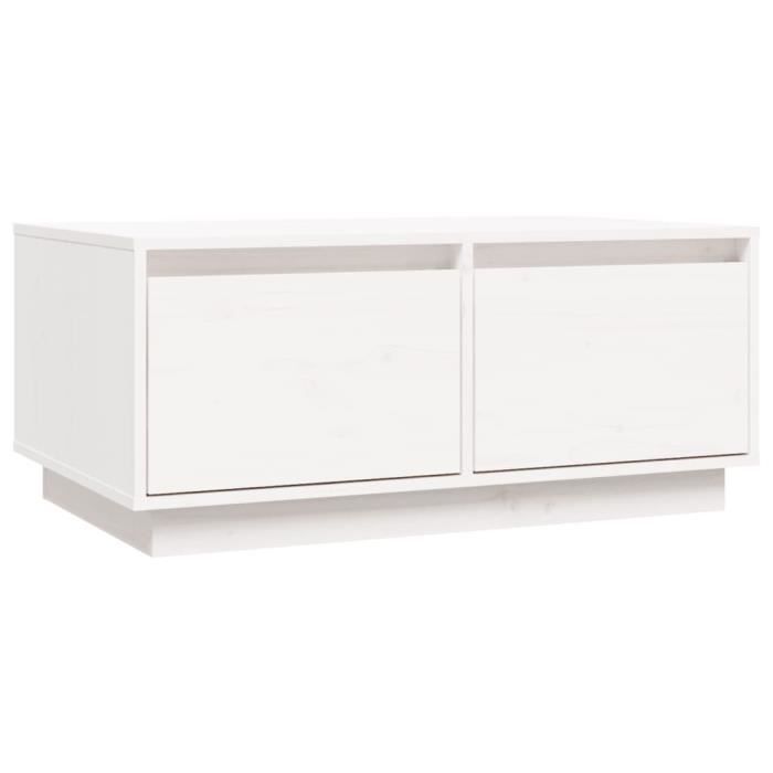 814440 vidaXL Table basse Blanc 80x50x35 cm Bois massif de pin