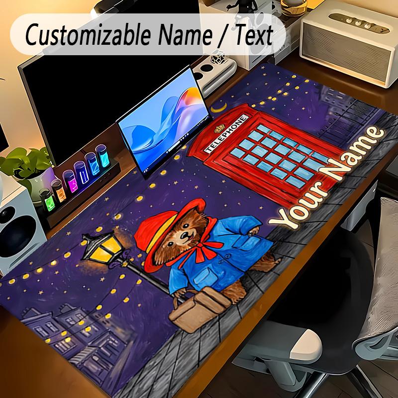 Large Mouse PadPaddington Custom Name Text Personalized Desk Mat Non Slip Gaming Pad