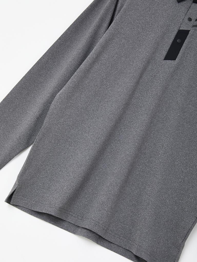 IKALOOK Sports Diagonal Stretch Collared Long Sleeve Tee Ctee126