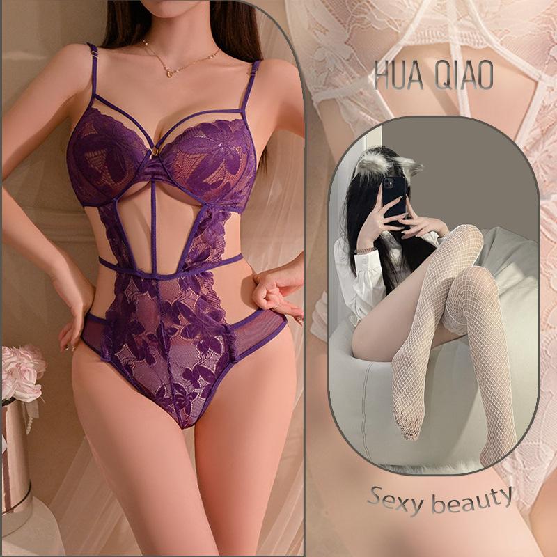 Sexy Erotic Underwear Hollow Pure Desire Temptation Strap Lace Free Pajamas Flirting Erotic Underwear Women Are So Transparent