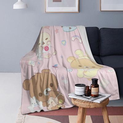Baby Rilakkuma And Friends Cute Design Blankets Soft Warm Flannel Throw Blanket Bedding for Bed Living Room Picnic Travel Couch
